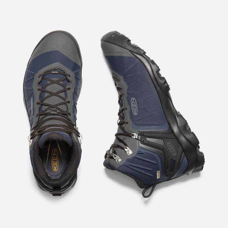 Keen Venture Mid Waterproof Wanderstiefel Herren DE-65790 Blue Nights/Raven - Keen Herrenschuhe Blau